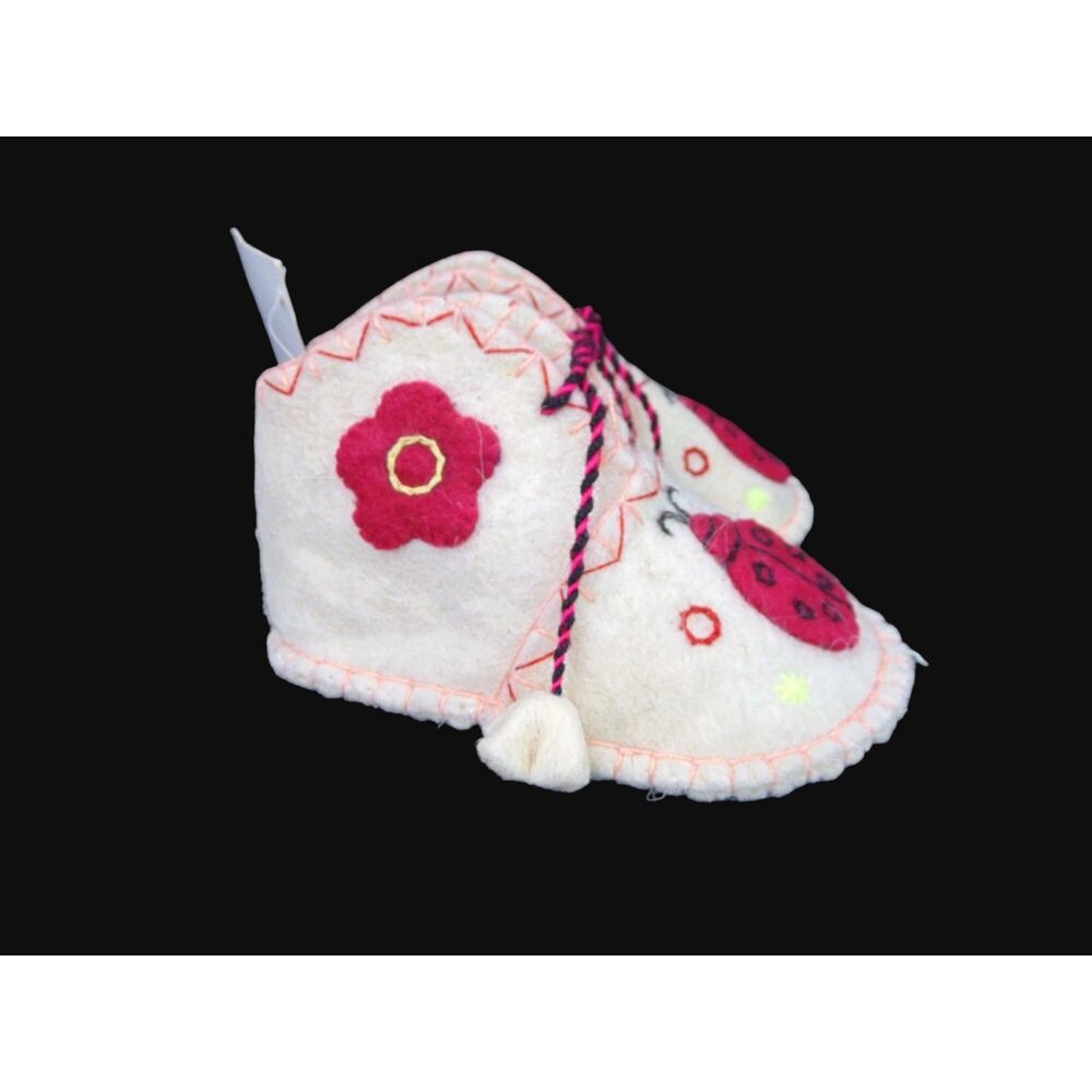 Vitaly Infant Baby Felted Wool Booties Shoes 4.5 5 Russia Ladybug Flower New